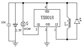 YX8018 两节电池应用原理图