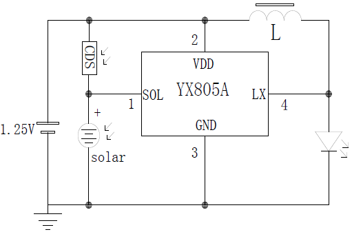 YX805A 草坪灯光敏电阻控制使能