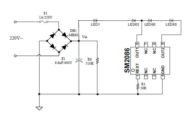 SM2086双通道递进式，LED恒流驱动芯片