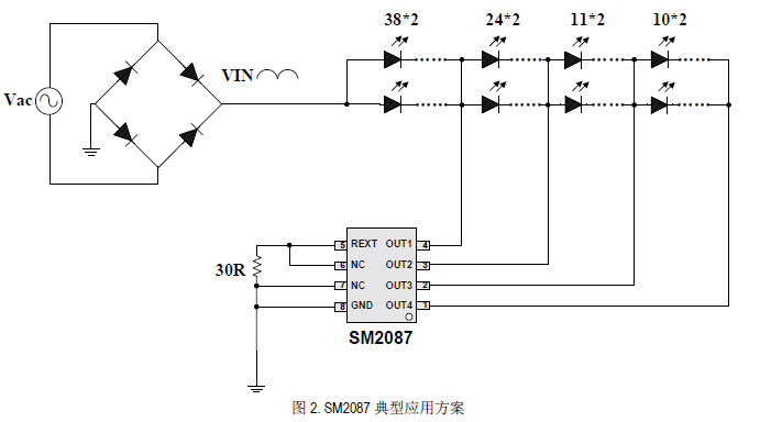 SM2087高功率因数线性_LED恒流驱动芯片