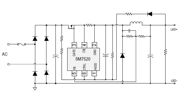 SM7520_LED驱动芯片_隔离恒流驱动芯片