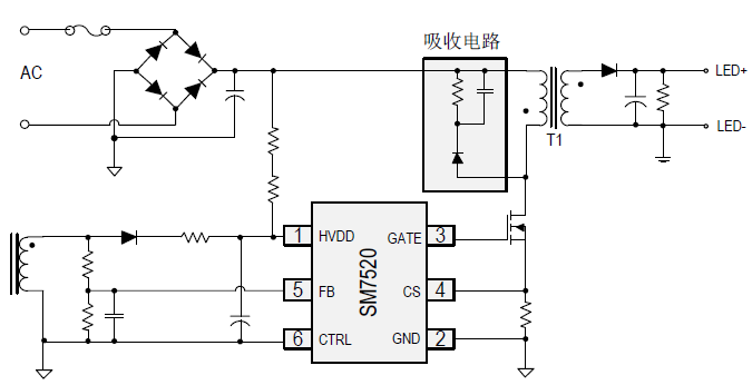 SM7520_LED驱动芯片_隔离恒流驱动芯片