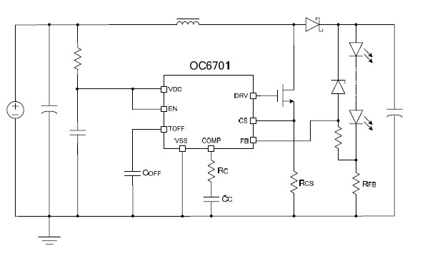OC6701升压型_LED恒流驱动芯片