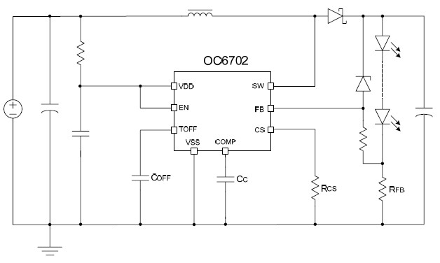 OC6702 LED升压恒流驱动器