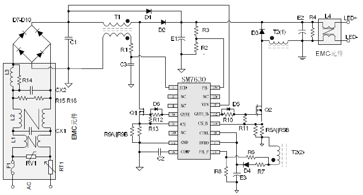 SM7630_LED照明恒流芯片_大功率LED驱动芯片