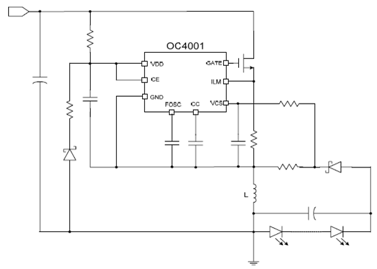 OC4001高精度、高效率升降压型LED恒流驱动芯片
