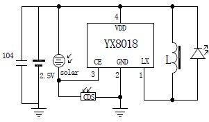 YX8018 两节电池应用原理图