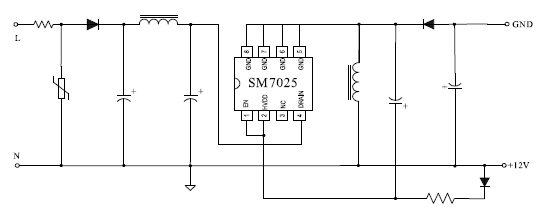SM7025 12V典型示意电路图