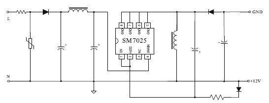 SM7025  12V典型示意电路图