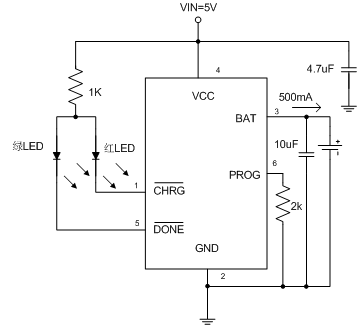 电池充电管理IC应用基本电路