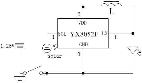 YX8052开关接法 草坪灯