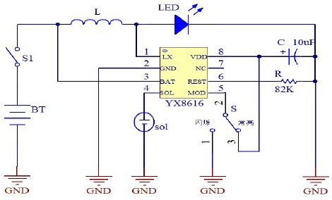 LED灯串1 节1.2V 电池典型应用图