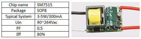 SM7515 3W~5W  LED隔离恒流驱动电源：