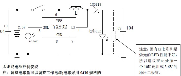 LED七彩蜡烛灯应用电路