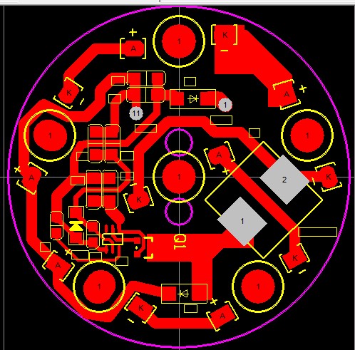 LN2553 爆闪车灯方案PCB图