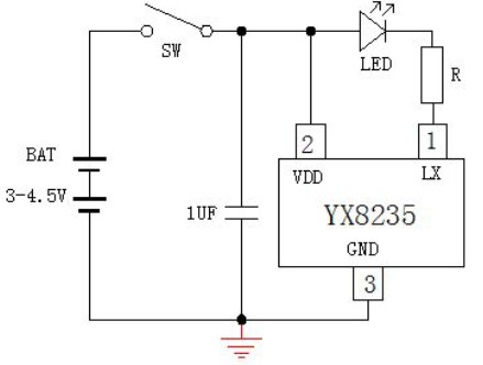 LED手电筒应用原理图