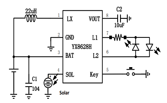 YX861A-YX8628H-太阳能LED灯串-圣诞灯驱动IC