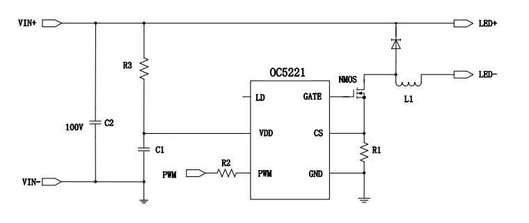 OC5220共阳极 深度调光DC-DC降压恒流芯片替换Hi7001 Hi7000
