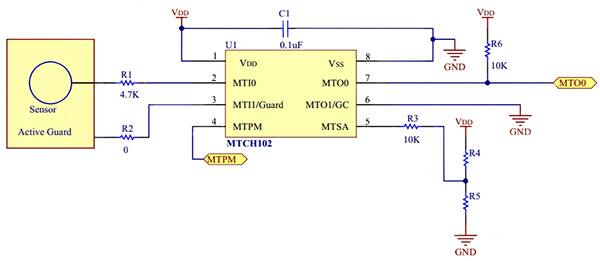 Microchip 的 MTCH102 示意图